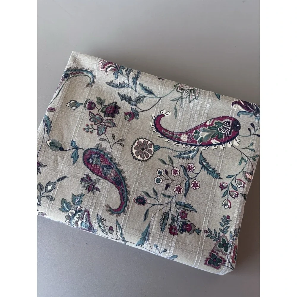 Floral Paisley Fabric Tablecloth Oval 57